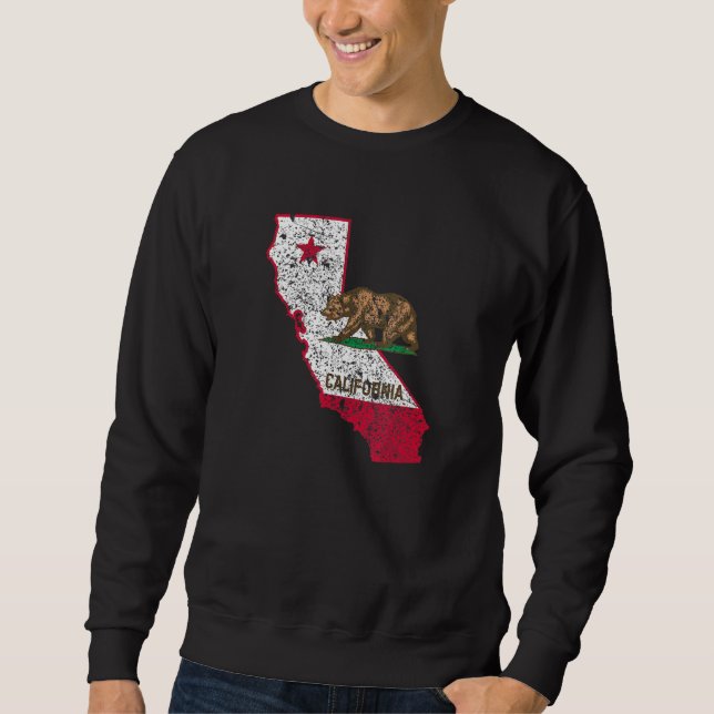 Sweatshirt Drapeau de l'ours Distorsion Carte d'État Républiq (Devant)