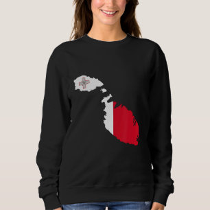 Sweatshirt Drapeau de Malte dans le contour de Malte Malte