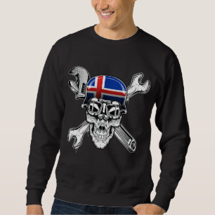 Sweatshirt Drapeau de motocyclette Islande Biker