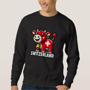 Sweatshirt Drapeau de vache suisse Suisse Alpes suisses migno