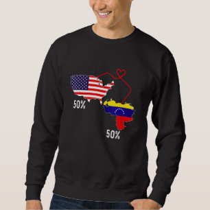 Sweatshirt Drapeau Demi-Américain Vénézuélien Combiné USA Ch