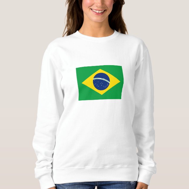Sweatshirt Drapeau du Brésil patriotique (Devant)
