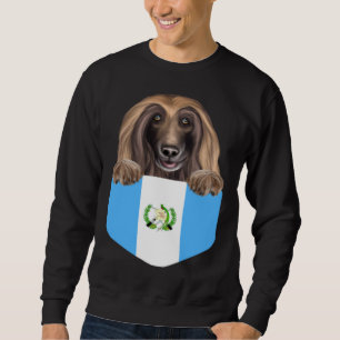 Sweatshirt Drapeau du Guatemala Chien Afghan dans une poche