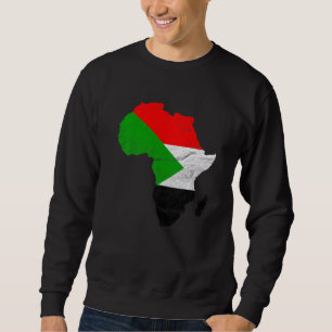 Sweatshirt Drapeau du Soudan Afrique Continent Silhouette Cad