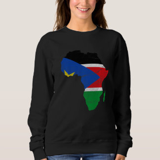 Sweatshirt Drapeau du Soudan du Sud Afrique Continent Silhoue