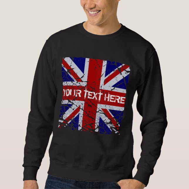 Sweatshirt Drapeau d'Union Jack d'épluchage Du R-U (Devant)