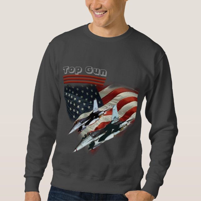 Sweatshirt Drapeau et avions de chasse de Top Gun de T-shirt (Devant)
