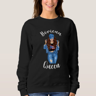 Sweatshirt Drapeau féminin de Boricua Queen Puerto Rican Patr