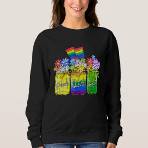 Sweatshirt Drapeau floral arc-en-ciel de l'égalité de l'amour