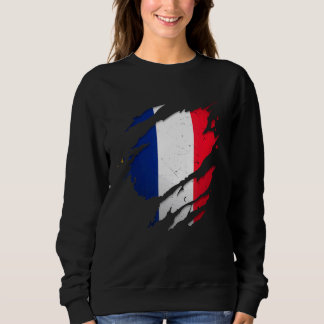 Sweatshirt Drapeau français déchiré