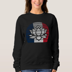 Sweatshirt Drapeau français France Bouddhiste fleur de Lotus