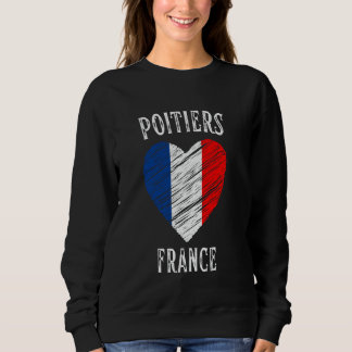 Sweatshirt Drapeau France Cœur Ville Poitiers