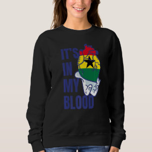 Sweatshirt Drapeau ghanéen Coeur Sang Veines Main Noir Histoi