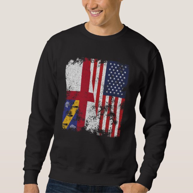 Sweatshirt Drapeau Herm USA - Demi-Américain (Devant)