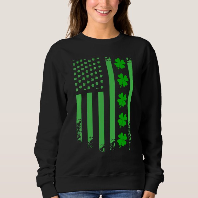 Sweatshirt Drapeau irlandais américain Irlande Drapeau Jour d (Devant)