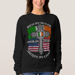 Sweatshirt Drapeau irlandais-américain patriotique Saint-Patr