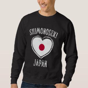 Sweatshirt Drapeau Japon Cœur Ville de Shimonoseki