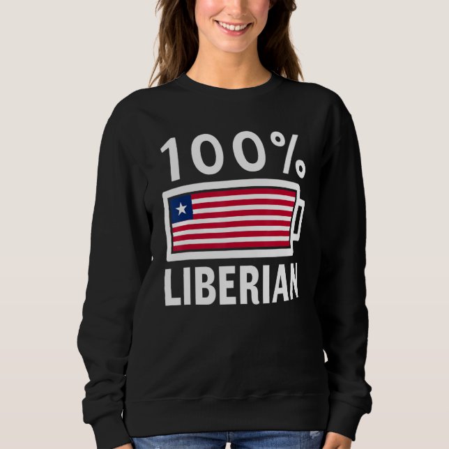 Sweatshirt Drapeau Liberia 100 Liberian Battery Power Tee (Devant)