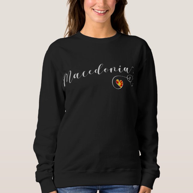 Sweatshirt Drapeau Macédonien En Coeur, Macédoine (Devant)