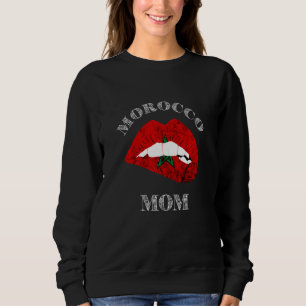Sweatshirt Drapeau marocain féminin Maroc Maman Lèvre Fierté