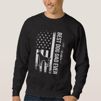 Sweatshirt Drapeau Mens Best Chien Papa Jamais Patriot Americ