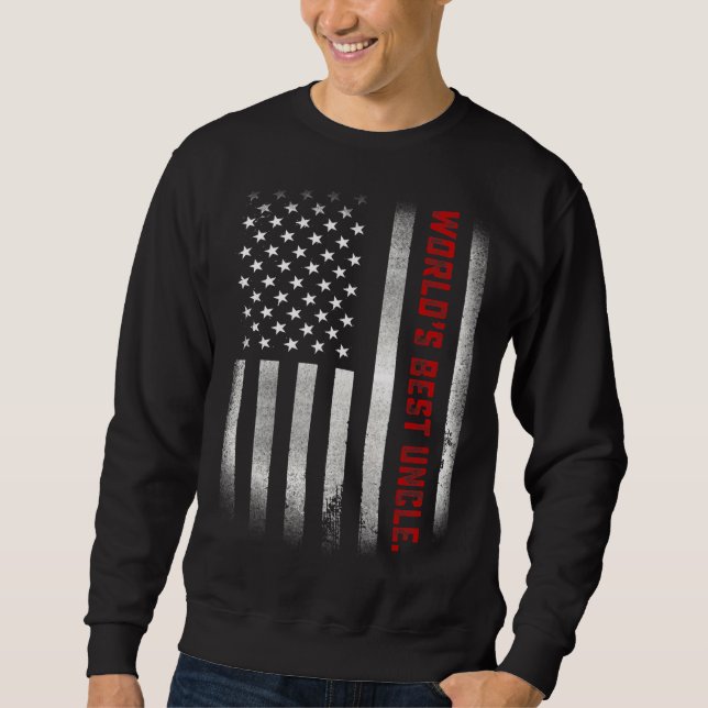 Sweatshirt Drapeau Mens For Uncle World's Best Uncle Ever Us  (Devant)