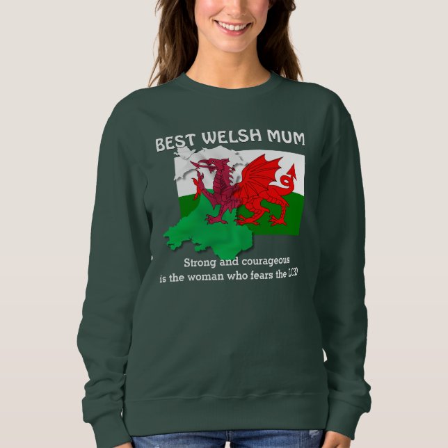 Sweatshirt Drapeau MUM WELSH personnalisé (Devant)