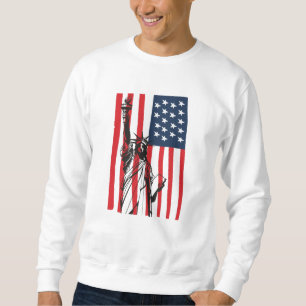 Sweatshirt Drapeau New York NYC Statue of Liberty USA America