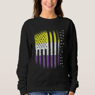 Sweatshirt Drapeau Non-binaire Enby Real Leaders Mener Avec A