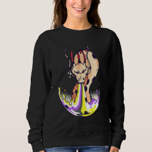 Sweatshirt Drapeau Nonbinaire Dragon Feu LGBTQ Nonbinaire Non
