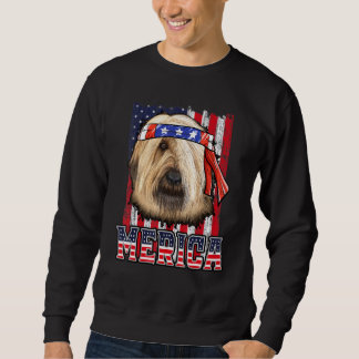 Sweatshirt Drapeau patriotique 4 juillet chien de Briard Meri