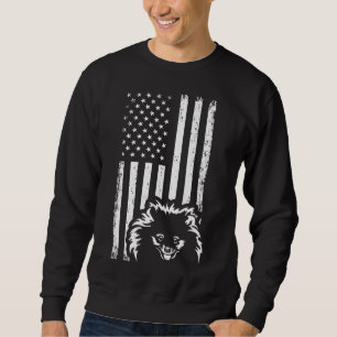 Sweatshirt Drapeau Patriotique Américain Teacup Pomeranian