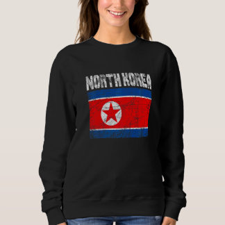 Sweatshirt Drapeau Patriotique Nord-Coréen en détresse Hommes