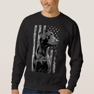 Sweatshirt Drapeau Patriotique Usa Noir Labrador Pour Les Pro