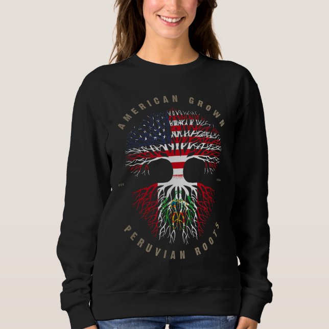 Sweatshirt Drapeau péruvien américain cultivé (Devant)