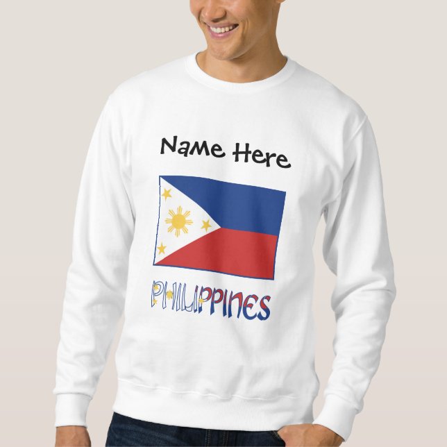 Sweatshirt Drapeau philippin philippin personnalisé (Devant)