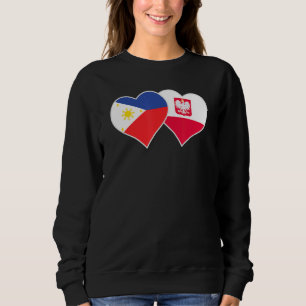Sweatshirt Drapeau philippin polonais Amour du coeur Pologne