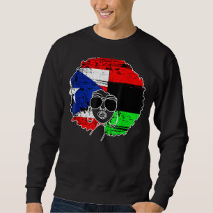 Sweatshirt Drapeau PUERTO RICAN AFRO LATINA Boricua Porto Ric
