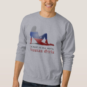 Sweatshirt Drapeau russe de silhouette de fille