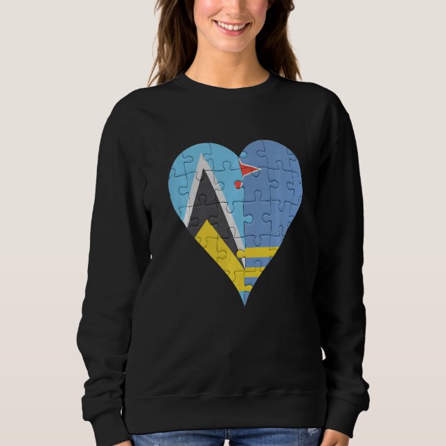 Sweatshirt Drapeau Saint-Lucien Coeur (Devant)