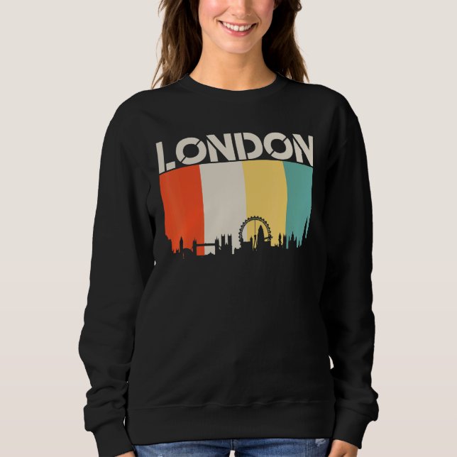Sweatshirt Drapeau Skyline de Londres Drapeau États-Unis (Devant)