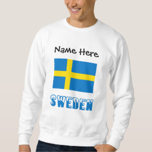 Sweatshirt Drapeau suédois Suède Personnalisation noire 