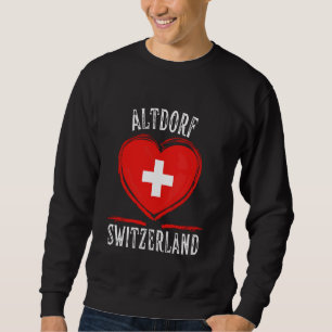 Sweatshirt Drapeau Suisse Coeur Altdorf Ville