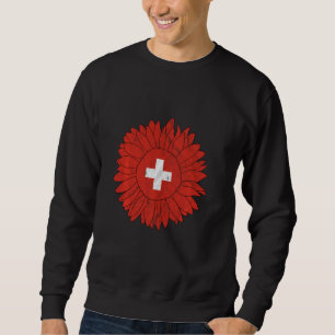 Sweatshirt Drapeau Suisse Tournesol Drapeau Suisse pour deux