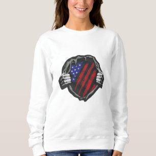 Sweatshirt Drapeau superhero USA