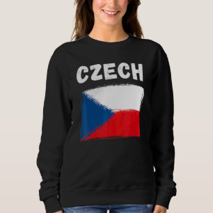 Sweatshirt Drapeau Tchèque Vintage Grunge Czechia Drapeau Tch