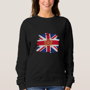 Sweatshirt Drapeau Union Jack britannique avec armoiries roya