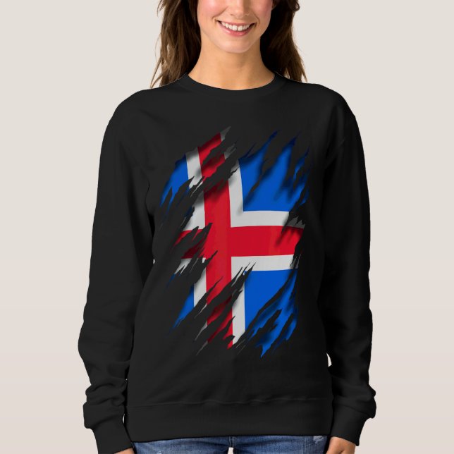 Sweatshirt Drapeau viking islandais (Devant)