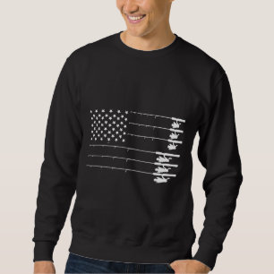 Sweatshirt Drapeau Vintage cool Poteaux de pêche