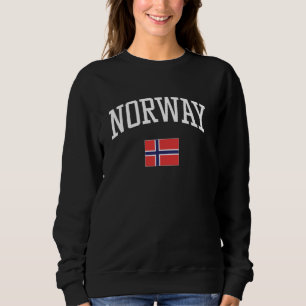Sweatshirt Drapeau vintage de Norvège Aimez votre pays